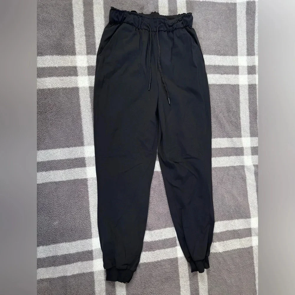 Lululemon Black Jogger Pants‎ Drawstring Elastic Waist Womens Size XS